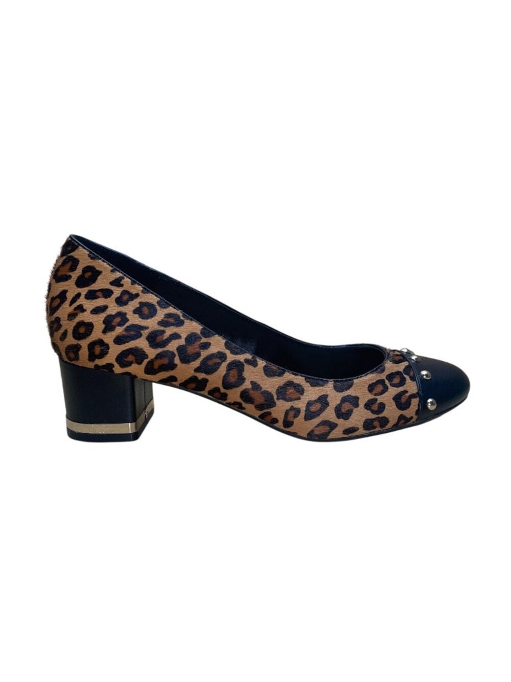 Isaac Mizrahi Live! Women’s Leopard Print With Studded Toe Block Heel Size 9.5